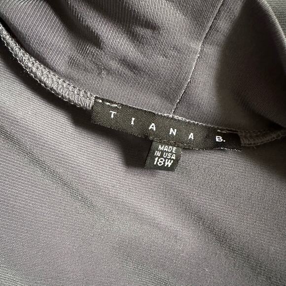NEW Tiana B Cocktail Dress Embellished Grey Silver Stones Stretch Jacket Overlay - Picture 8 of 10